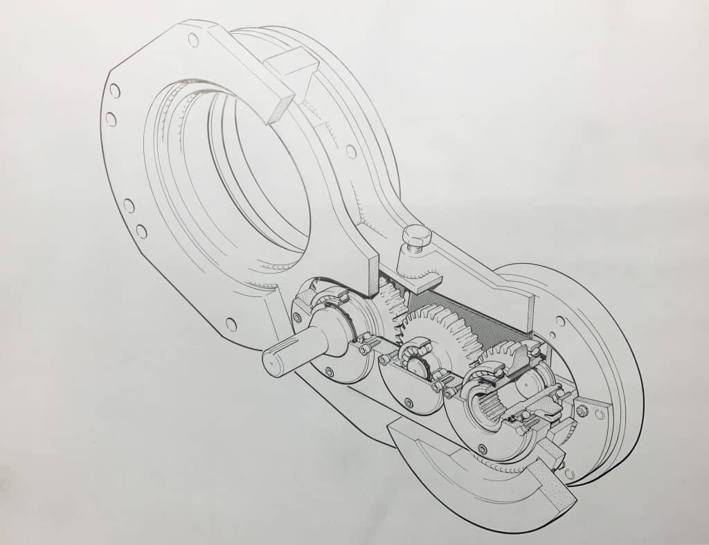 Technical illustration — marine engine