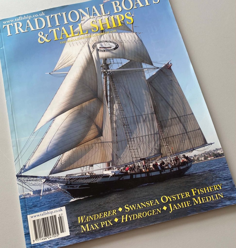 Traditional Boats & Tall Ships magazine cover featuring Jamie Medlin