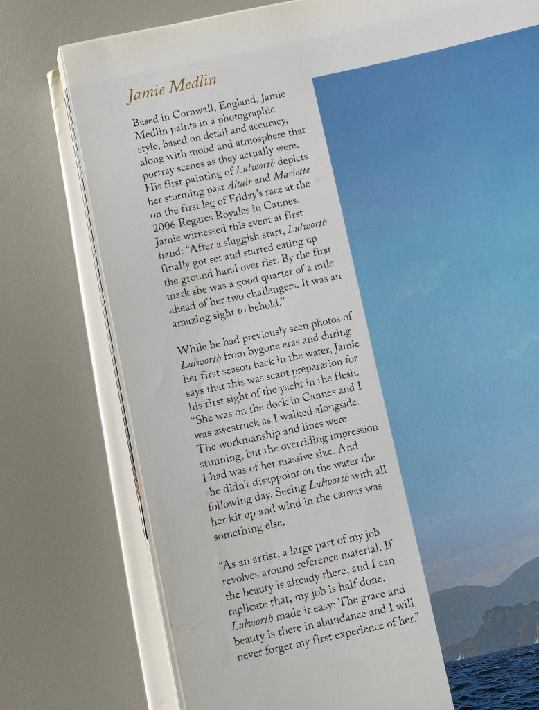 Jamie Medlin's marine art featured in print