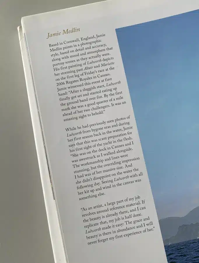 Publication featuring Jamie Medlin's marine art